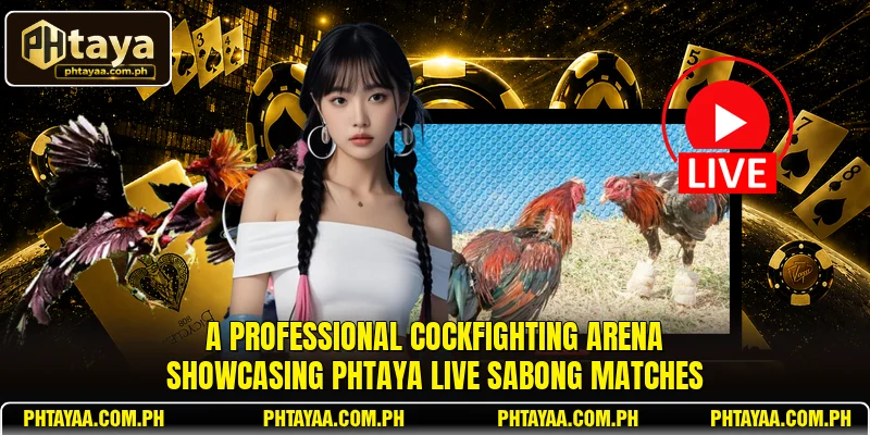 A professional cockfighting arena showcasing PHTAYA live sabong matches