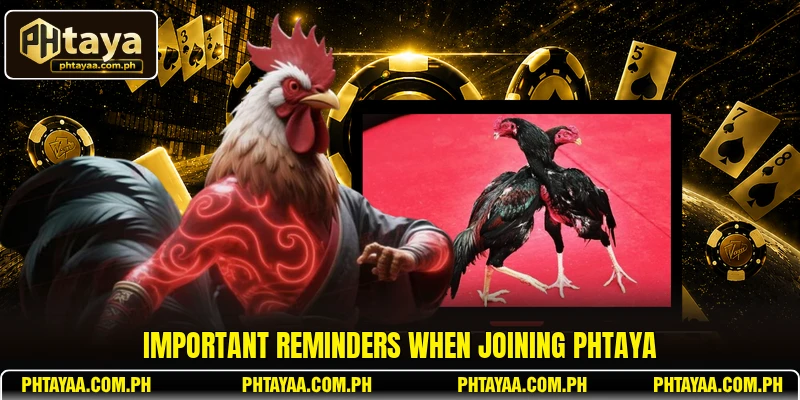 Important reminders when joining PHTAYA
